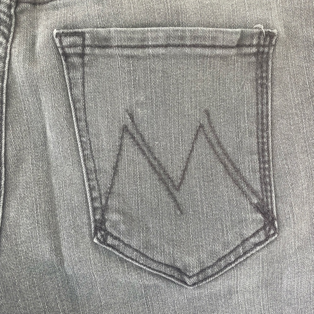 Charcoal grey/black Mother jeans size 27 with frayed bottoms